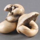 Unknown, Japanese, Rodent on Mushroom Netsuke, 18th century CE, whale tooth. Collection of the Kalamazoo Institute of Arts; Gift of Mary Meader.