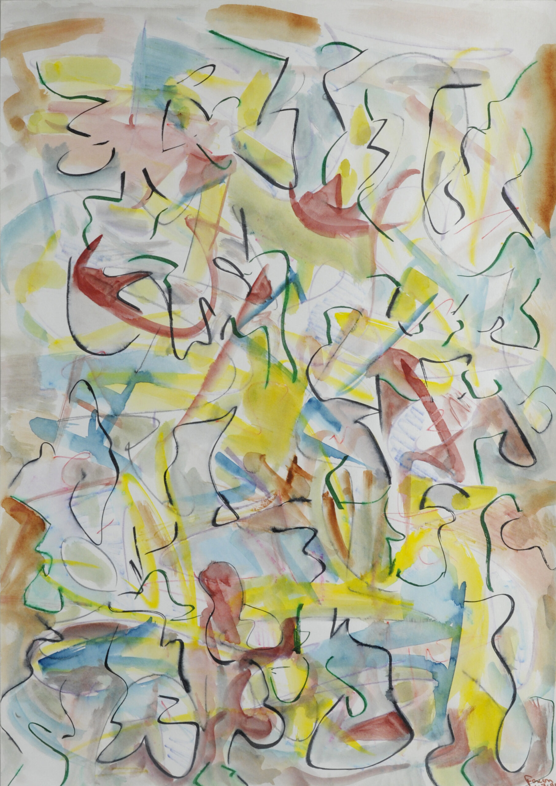 Jack Faxon, Untitled Abstraction, 1994, watercolor on paper. Courtesy of Jack Faxon Trust. 