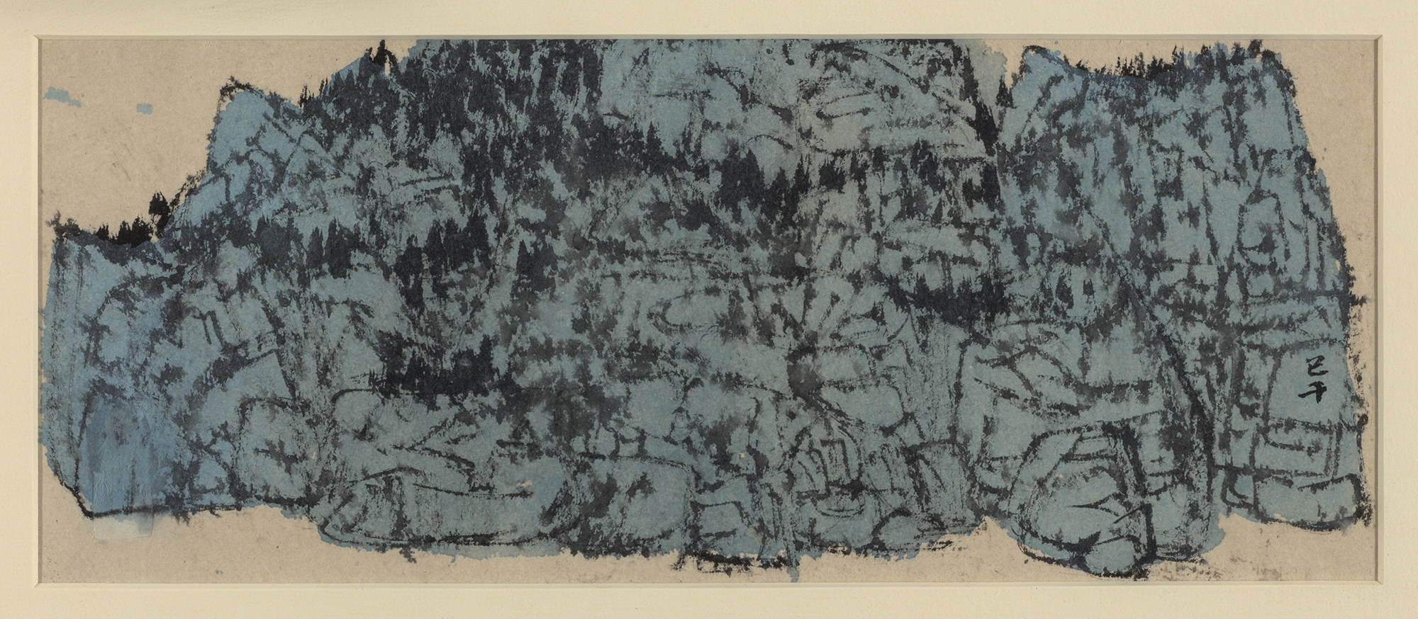 C. C. Wang, Untitled (Blue Forest), n.d.. Ink and color on paper. Private Collection, New York and Fu Qiumeng Fine Art, New York. Ó the Estate of C.C. Wang. Photo: Stan Narten.