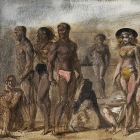 Reginald Marsh, Figures on a Beach, 1944, oil on board. Collection of the Kalamazoo Institute of Arts; Bequest of Felicia Meyer Marsh, 1978/9.84.1