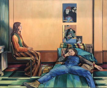 Painting of two women.